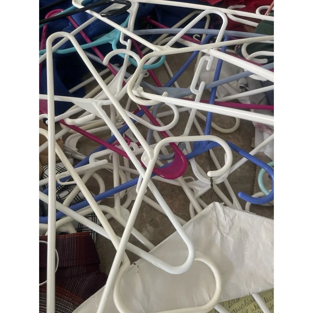 Plastic Hangers Heavy Duty Clothes Hangers Lot 60 Multicolor Bulk Closet Organi
